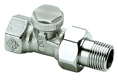Verschraubung aus Metall mit runder Mutter und Außengewinde, hergestellt von IMI Hydronic Engineering, geeignet für Rohrverbindungen im Sanitärbereich.